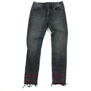 Driftwood Jackie Skinny Jeans Raw Hem Embroidered